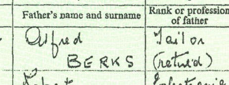 Steven Berkoff Alfred Berks marriage certificate Berkoff