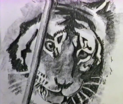 drawing of tiger Ken Russell Savage Messiah